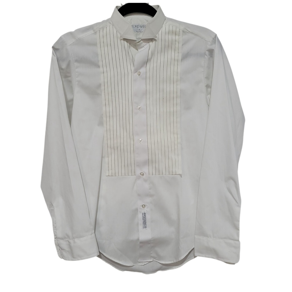 Lord West Boy Tuxedo White Dress Shirt BL (Boy's Large)Excellent Condition